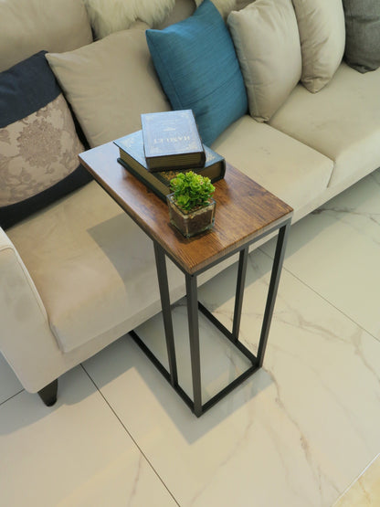 Table d'appoint Bellini en forme de C / Table de canapé (Vintage / Noir) 