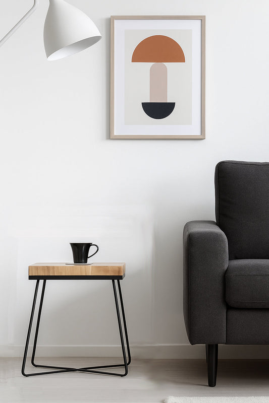 Table d'appoint carrée Drys en bois d'acacia massif (naturel/noir)