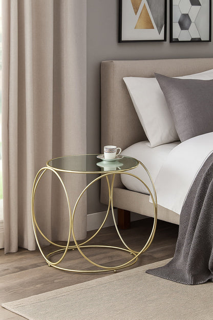 Table d'appoint/table de chevet Gatsby - Plateau miroir 