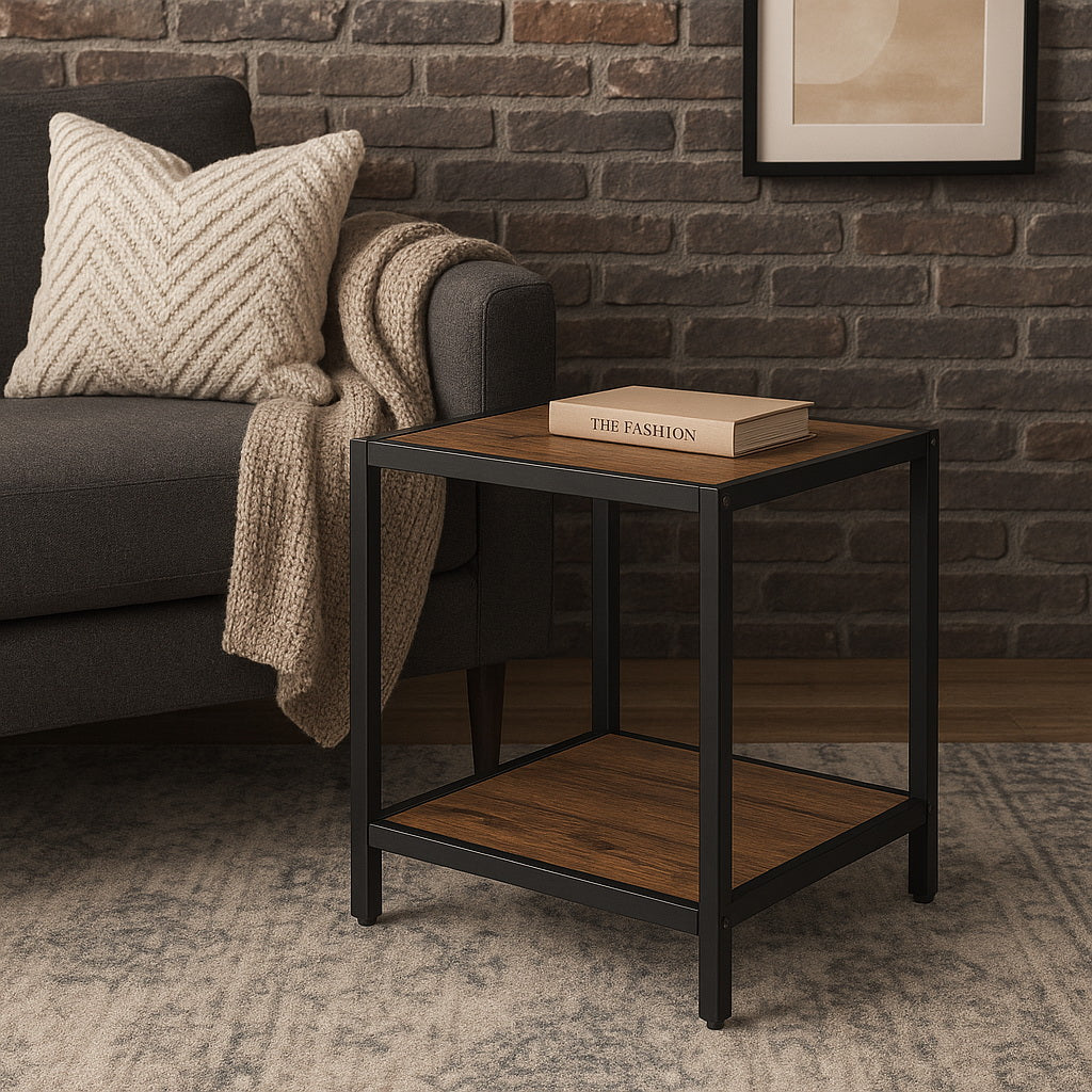 Table d'appoint industrielle Westwood, style vintage/noir