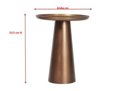 Table d'appoint ronde Klara en métal, bronze