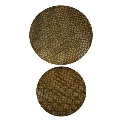 Ensemble de 2 tables gigognes Hiba, plateau à motif nid d'abeille, laiton antique