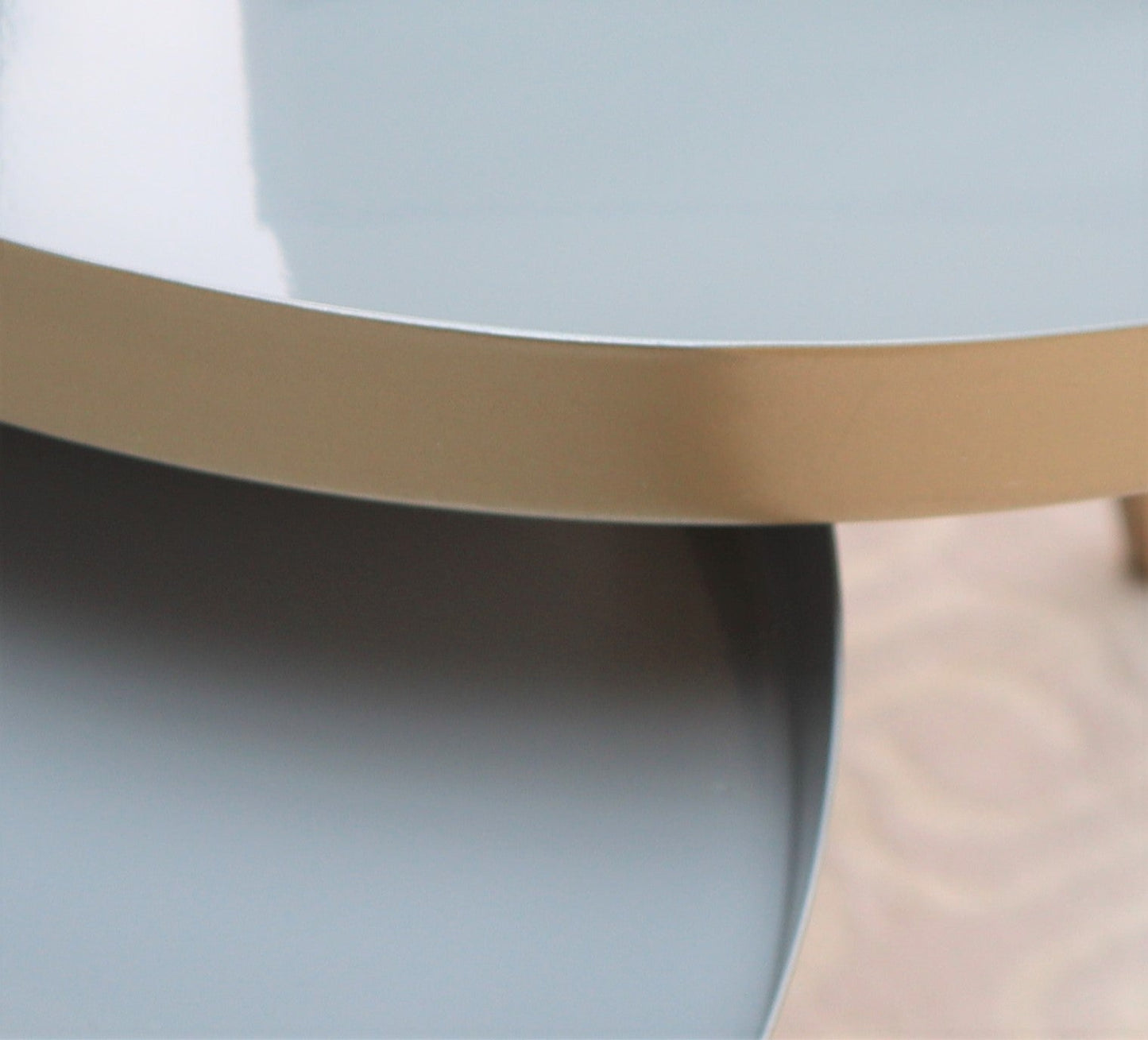 Ensemble de 2 tables gigognes en métal doré et gris Ava 