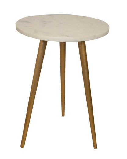 Table d'appoint Maxine Tripods avec plateau en marbre blanc 