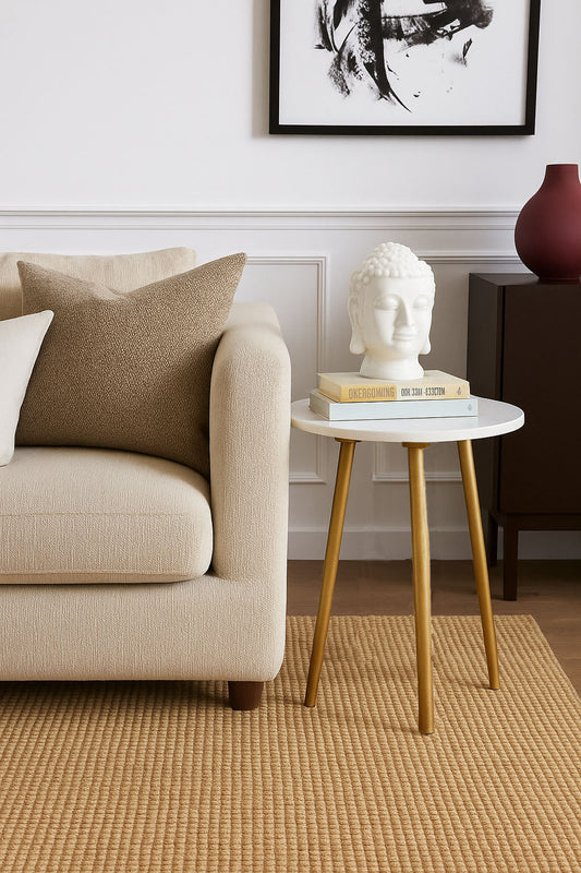 Table d'appoint Maxine Tripods avec plateau en marbre blanc 