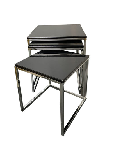 Ensemble de 3 tables gigognes Murano Gloss, noir