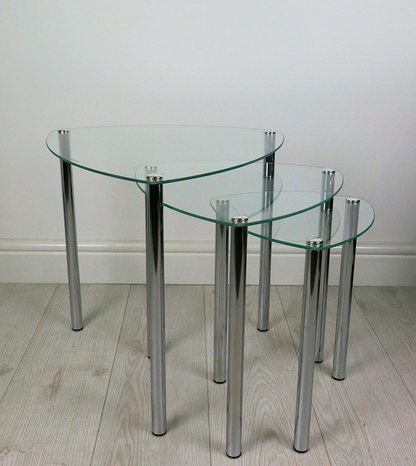 Ensemble de 3 tables gigognes Arena - Transparent 