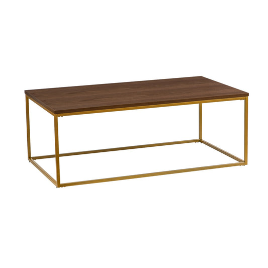 Table basse rectangulaire Regis (noyer/or, 110 x 60 x 41 (H) cm)