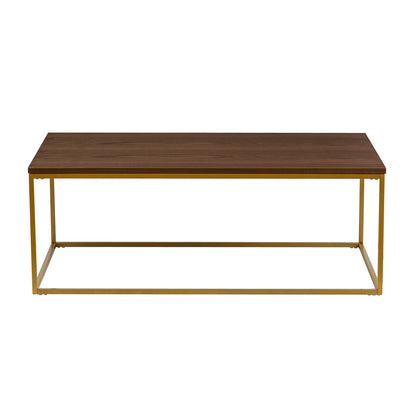 Table basse rectangulaire Regis (noyer/or, 110 x 60 x 41 (H) cm)