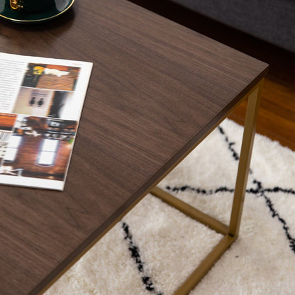 Table basse rectangulaire Regis (noyer/or, 110 x 60 x 41 (H) cm)