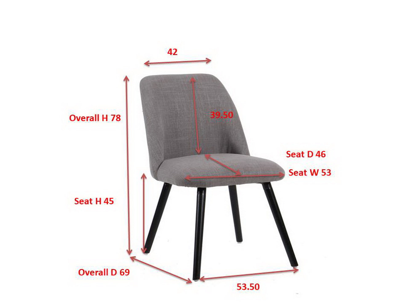 Ensemble de 2 chaises de salle à manger rembourrées Harlow (gris)