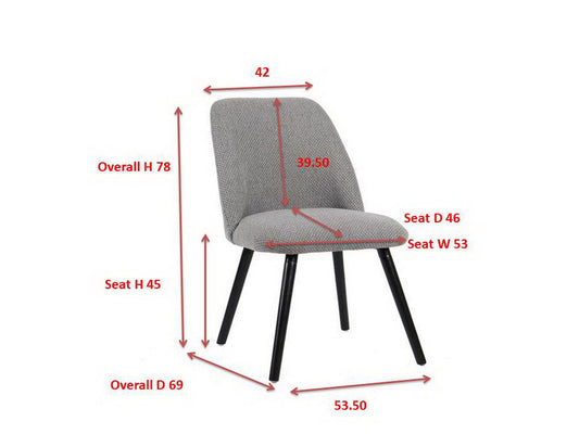 HARLOW Ensemble de 2 chaises de salle à manger rembourrées (gris chiné)