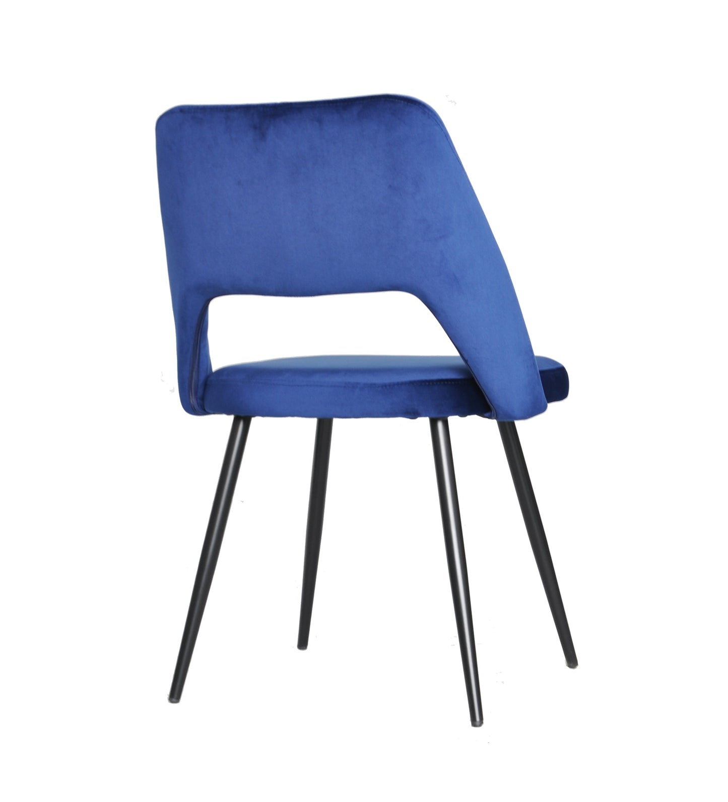 Ensemble de 2 chaises d'appoint/chaises de salle à manger Mauricette, velours bleu - CH074BL