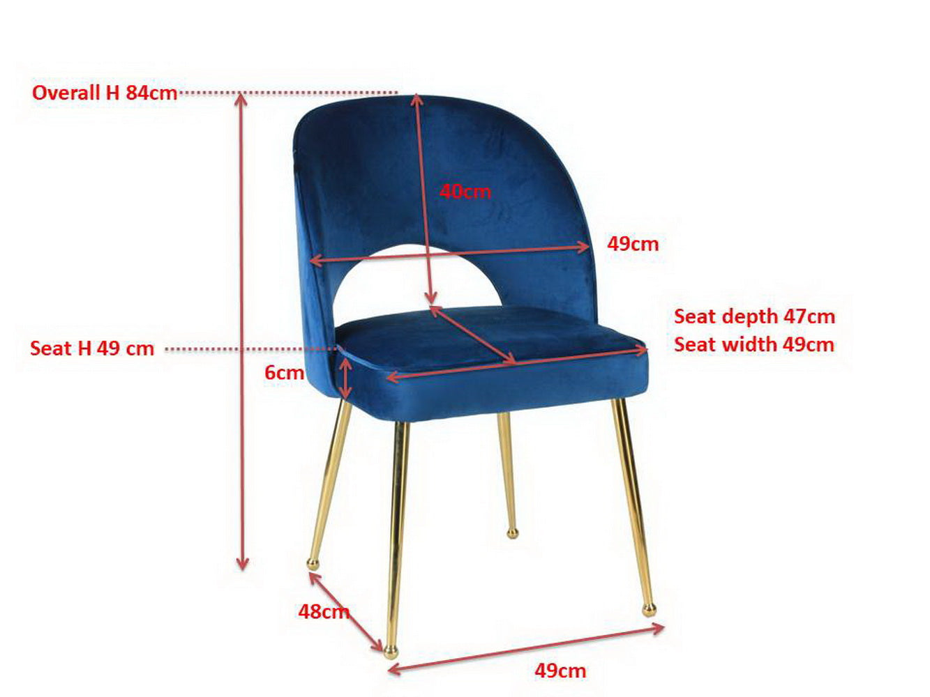 Ensemble de 2 fauteuils d'appoint bleu royal