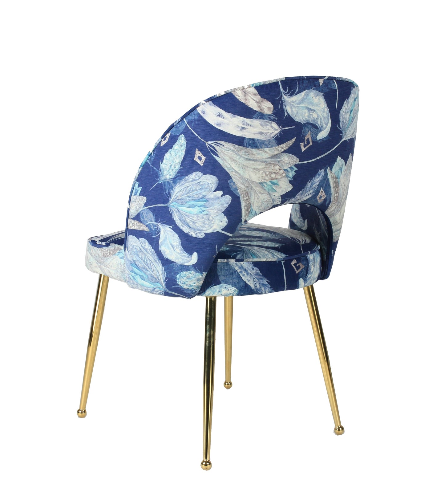 Ensemble de 2 fauteuils d'appoint bleus à motifs floraux