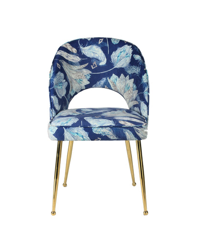 Ensemble de 2 fauteuils d'appoint bleus à motifs floraux