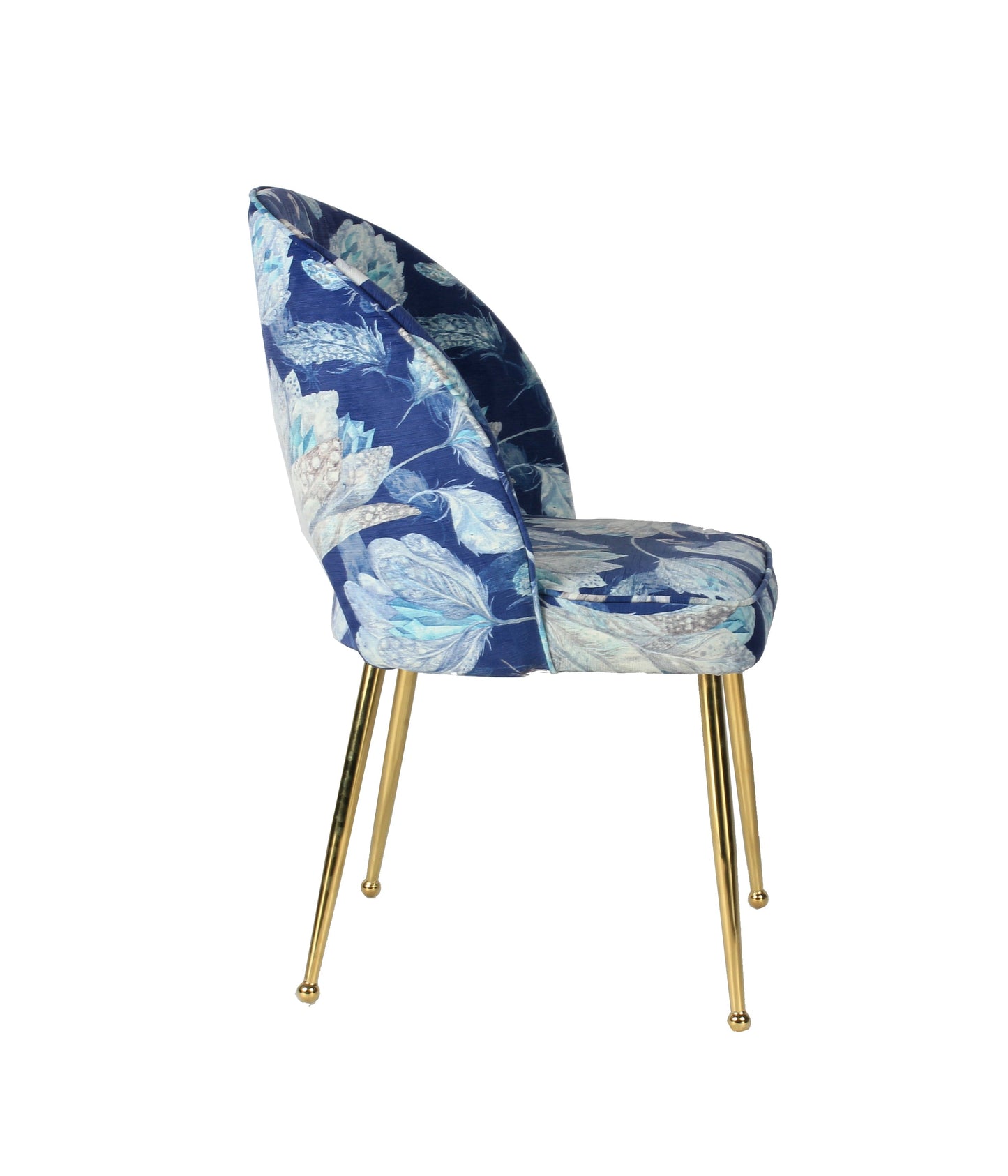 Ensemble de 2 fauteuils d'appoint bleus à motifs floraux