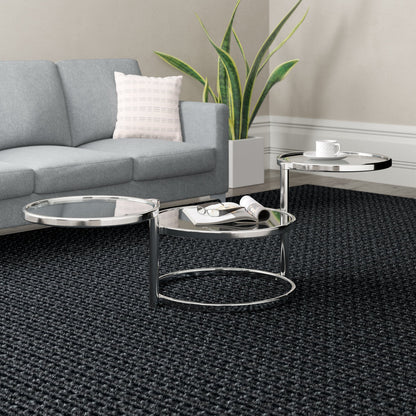 Table basse pivotante Eternity, métal chromé/transparent 