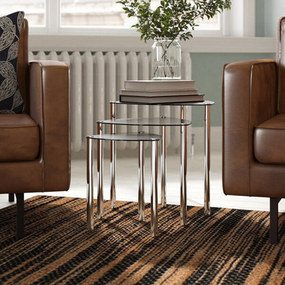 Ensemble de 3 tables gigognes Arena - Transparent 