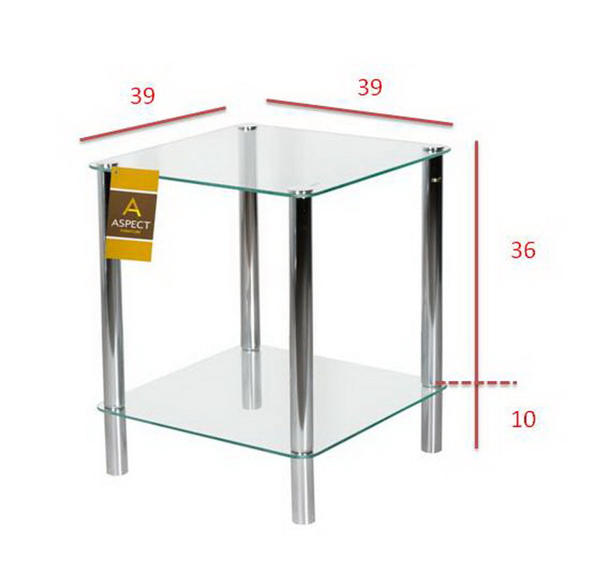 Étagère à verres à 2 niveaux/table d'appoint Matrix - Transparent 