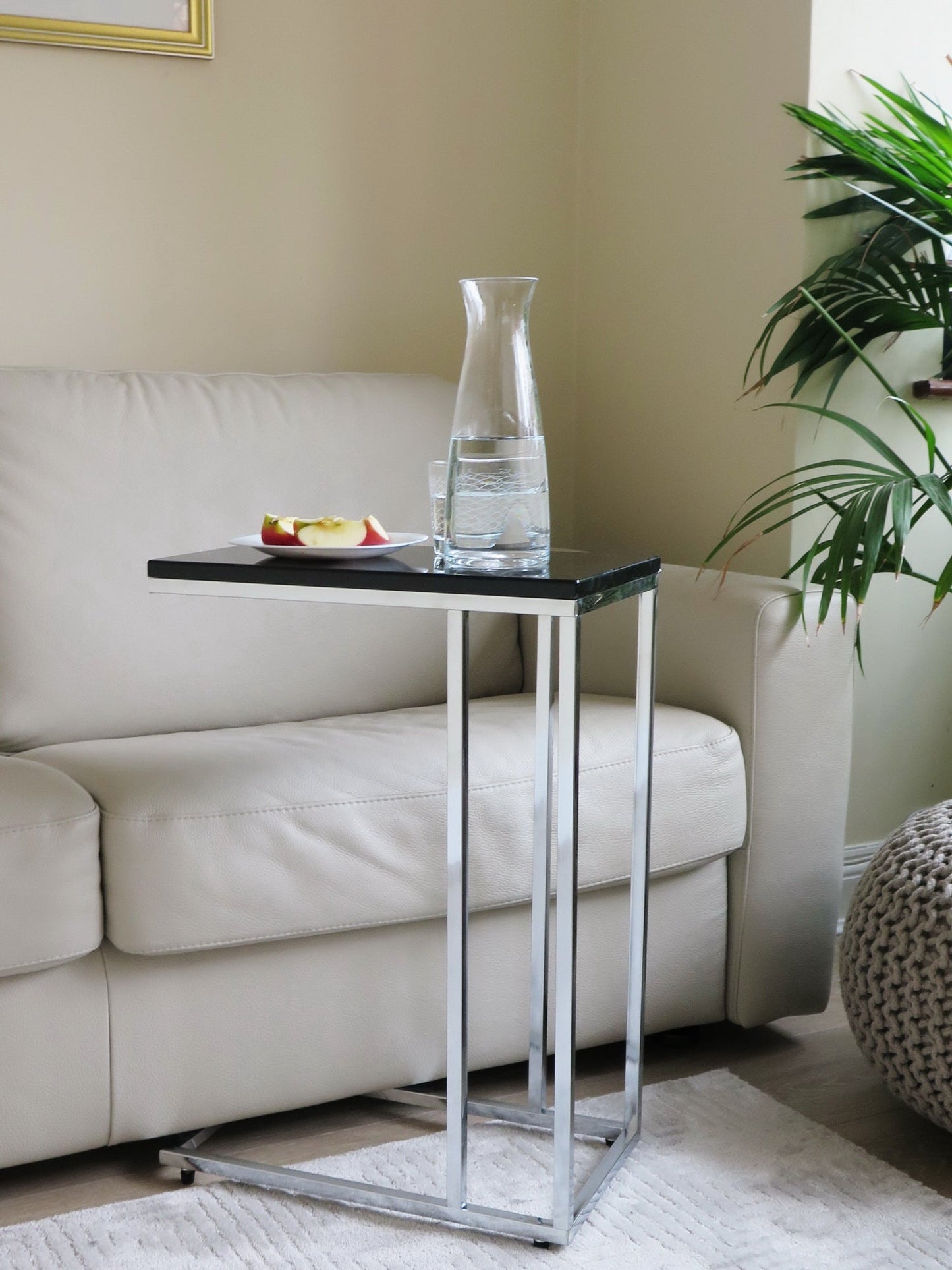 Table d'appoint Bellini en forme de C - Noire 