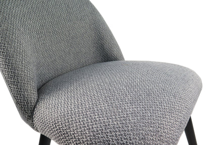 HARLOW Ensemble de 2 chaises de salle à manger rembourrées (gris chiné)