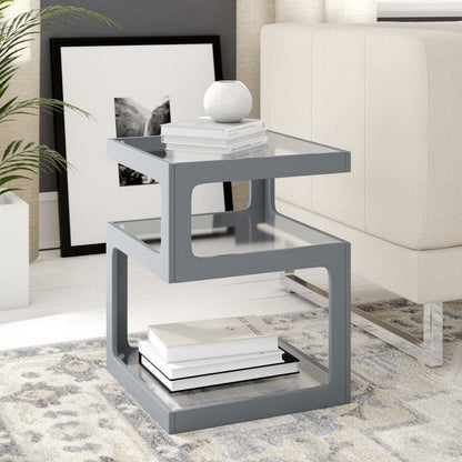 Table d'appoint Rossini à trois niveaux - Gris 