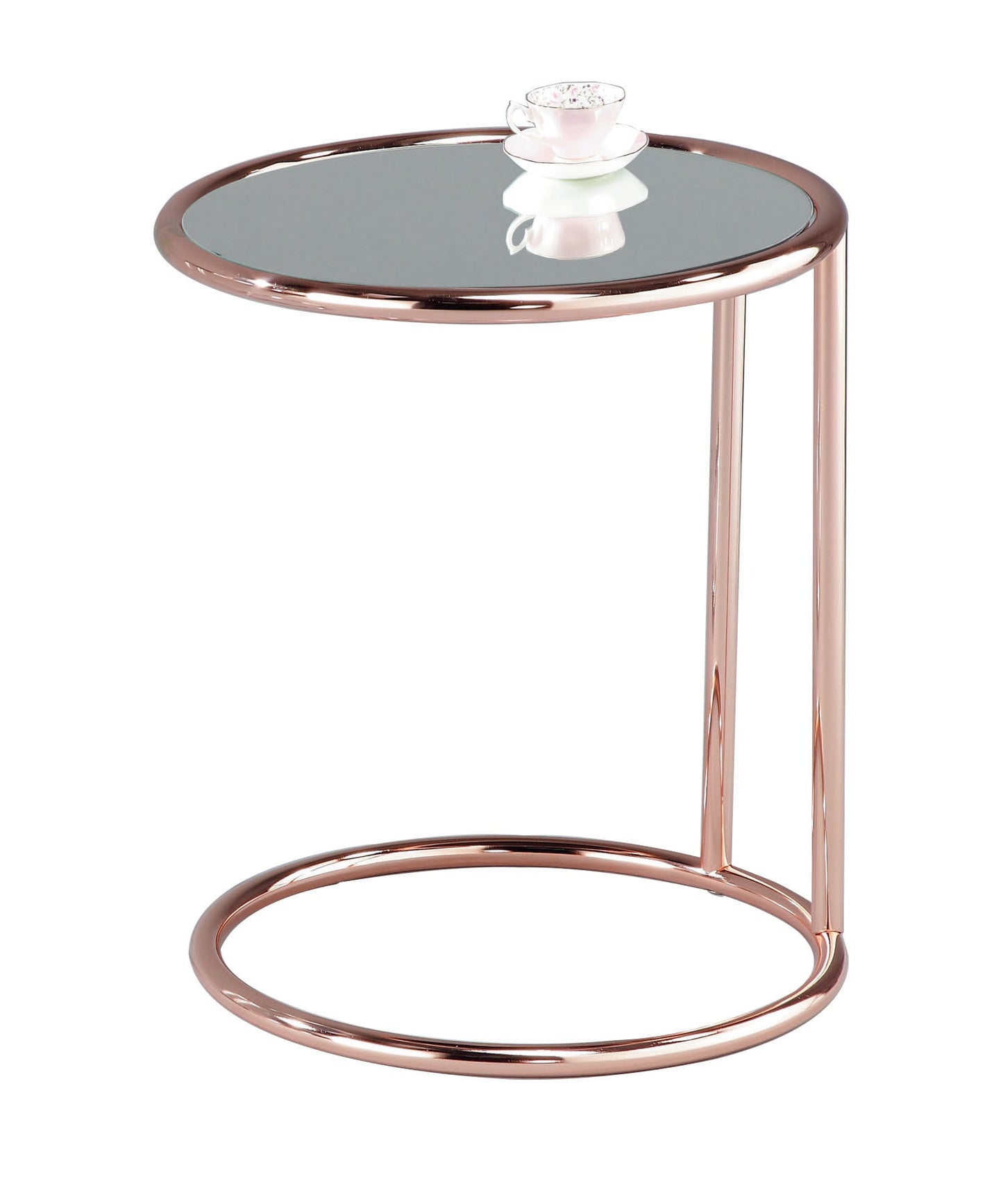 Table d'appoint ronde Mia, cuivre/miroir 