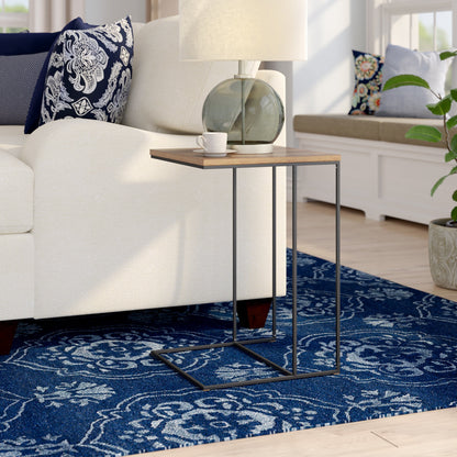 Table d'appoint/console Alana avec plateau en bois, style vintage 