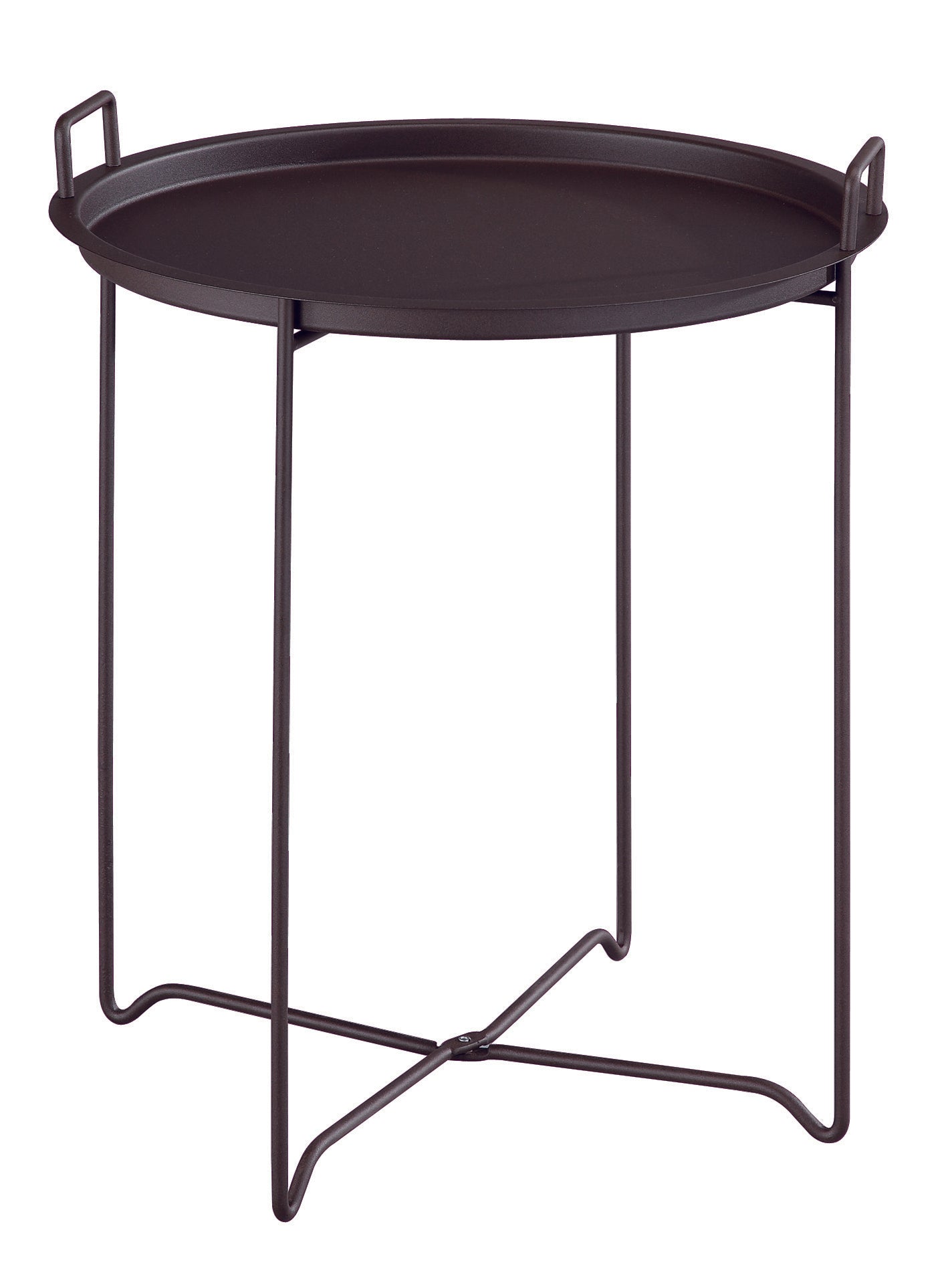 Table d'appoint pliable Niro avec plateau amovible, marron foncé 