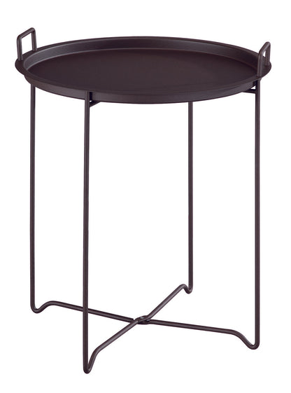 Table d'appoint pliable Niro avec plateau amovible, marron foncé 