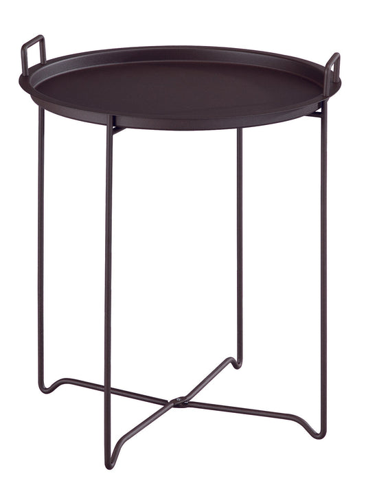 Table d'appoint pliable Niro avec plateau amovible, marron foncé 