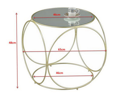 Table d'appoint/table de chevet Gatsby - Plateau miroir 