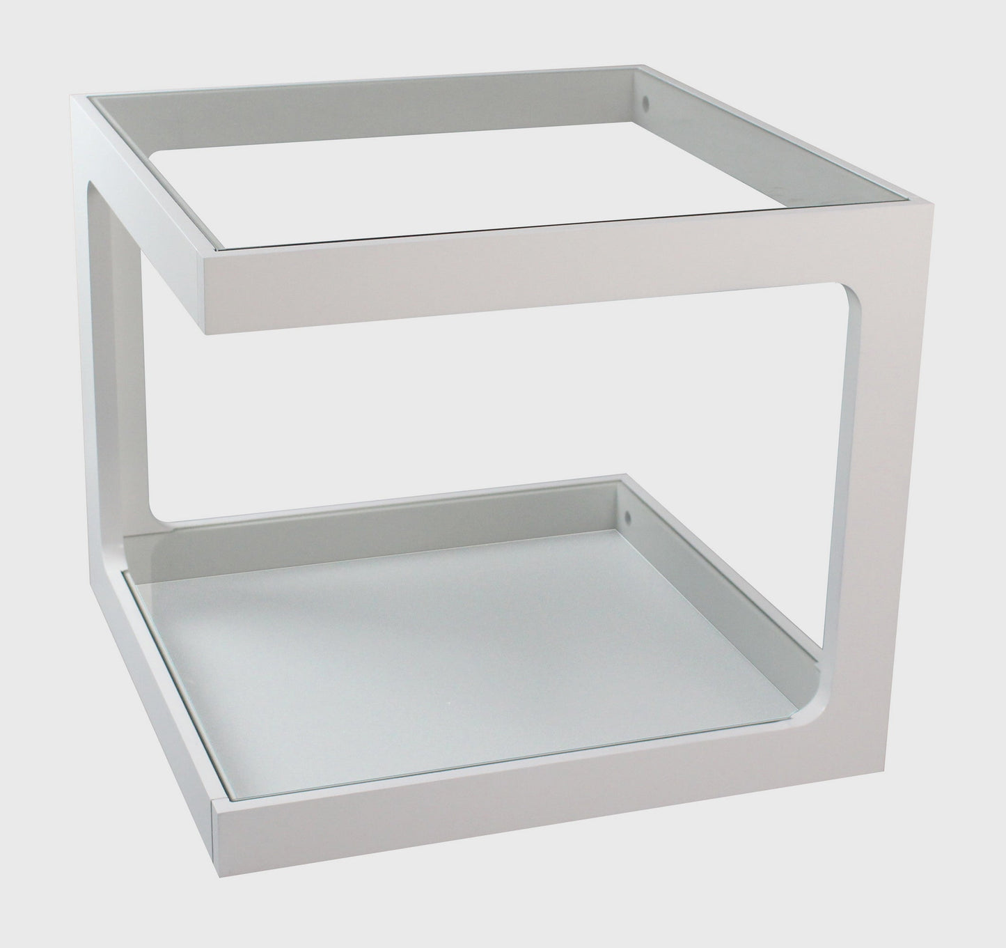 Table d'appoint/table basse Rossini à 2 niveaux (blanche)