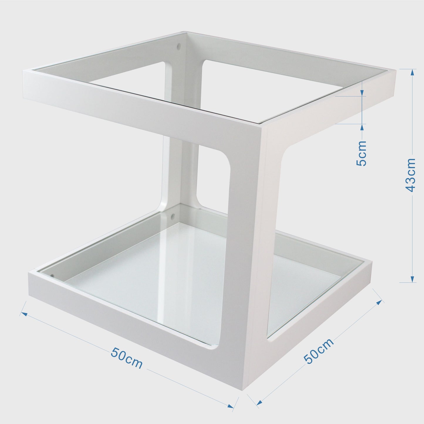 Table d'appoint/table basse Rossini à 2 niveaux (blanche)