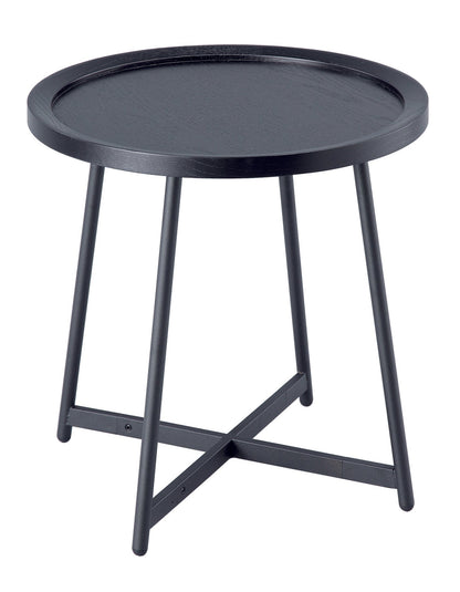 Table d'appoint ronde Louisa - Placage chêne finition noire 