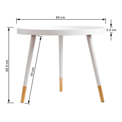 Table d'appoint ronde Olga en bois composite - Blanche