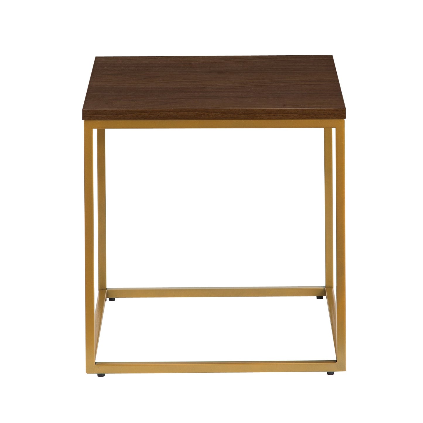 Table d'appoint/table de chevet Regis (Noyer/Or, 45 x 45 x 46 (H) cm)