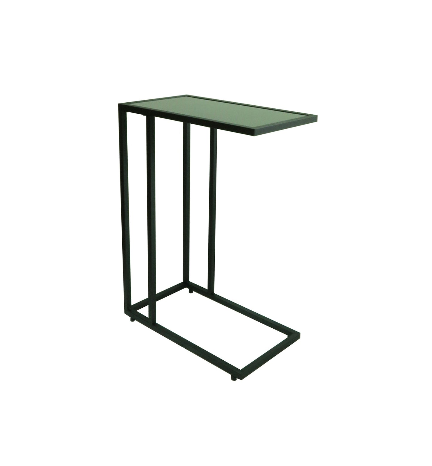 Table d'appoint Bellini en forme de C - Verre trempé noir