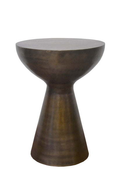 Table d'appoint Luna en laiton antique, fabriquée à la main 