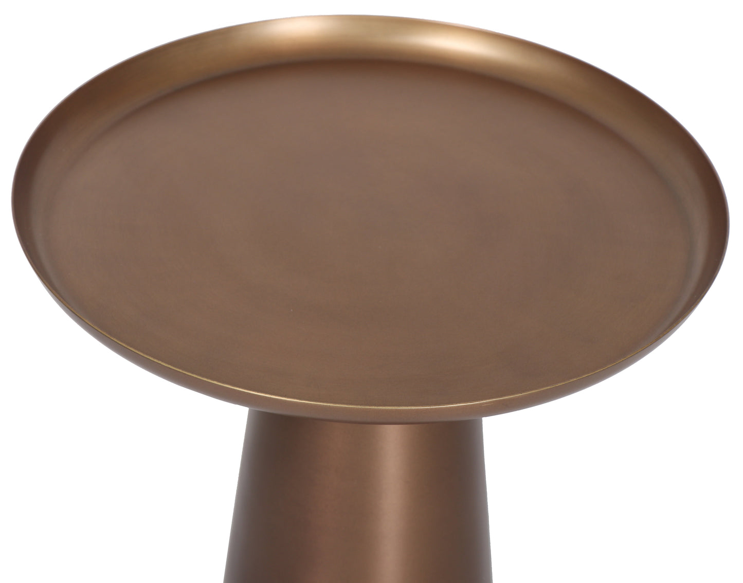 Table d'appoint ronde Klara en métal, bronze