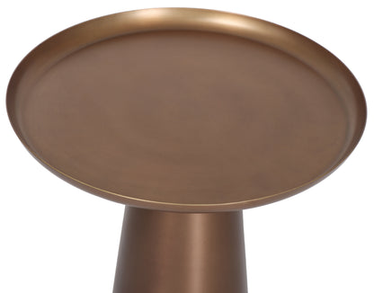 Table d'appoint ronde Klara en métal, bronze