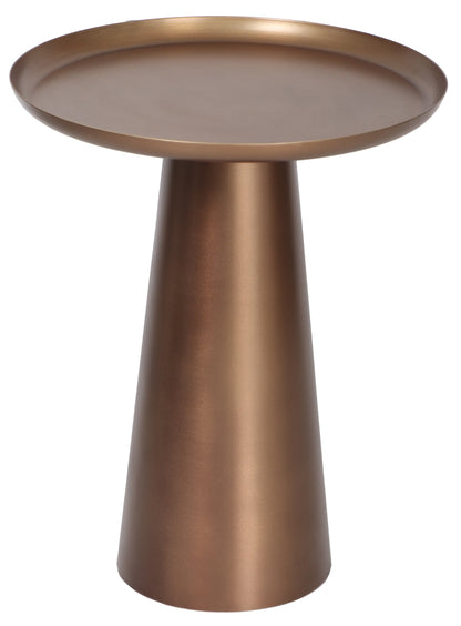 Table d'appoint ronde Klara en métal, bronze