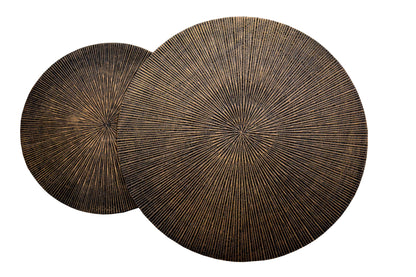 Ensemble de 2 tables gigognes Hiba, plateau soleil, bronze antique