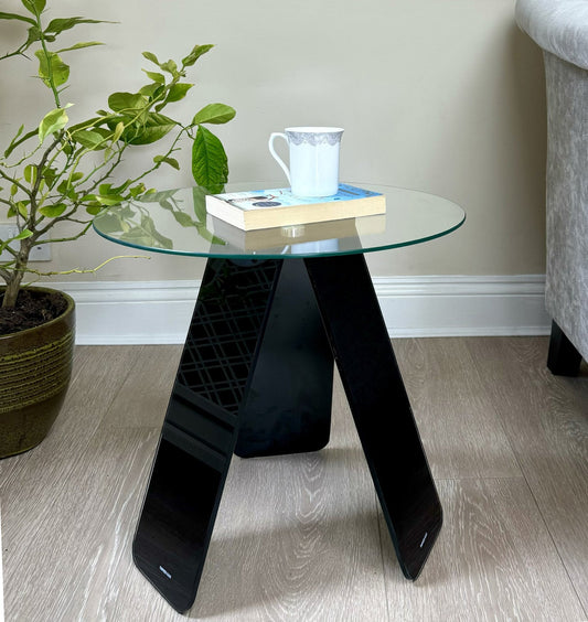 Table d'appoint ronde en verre Asti