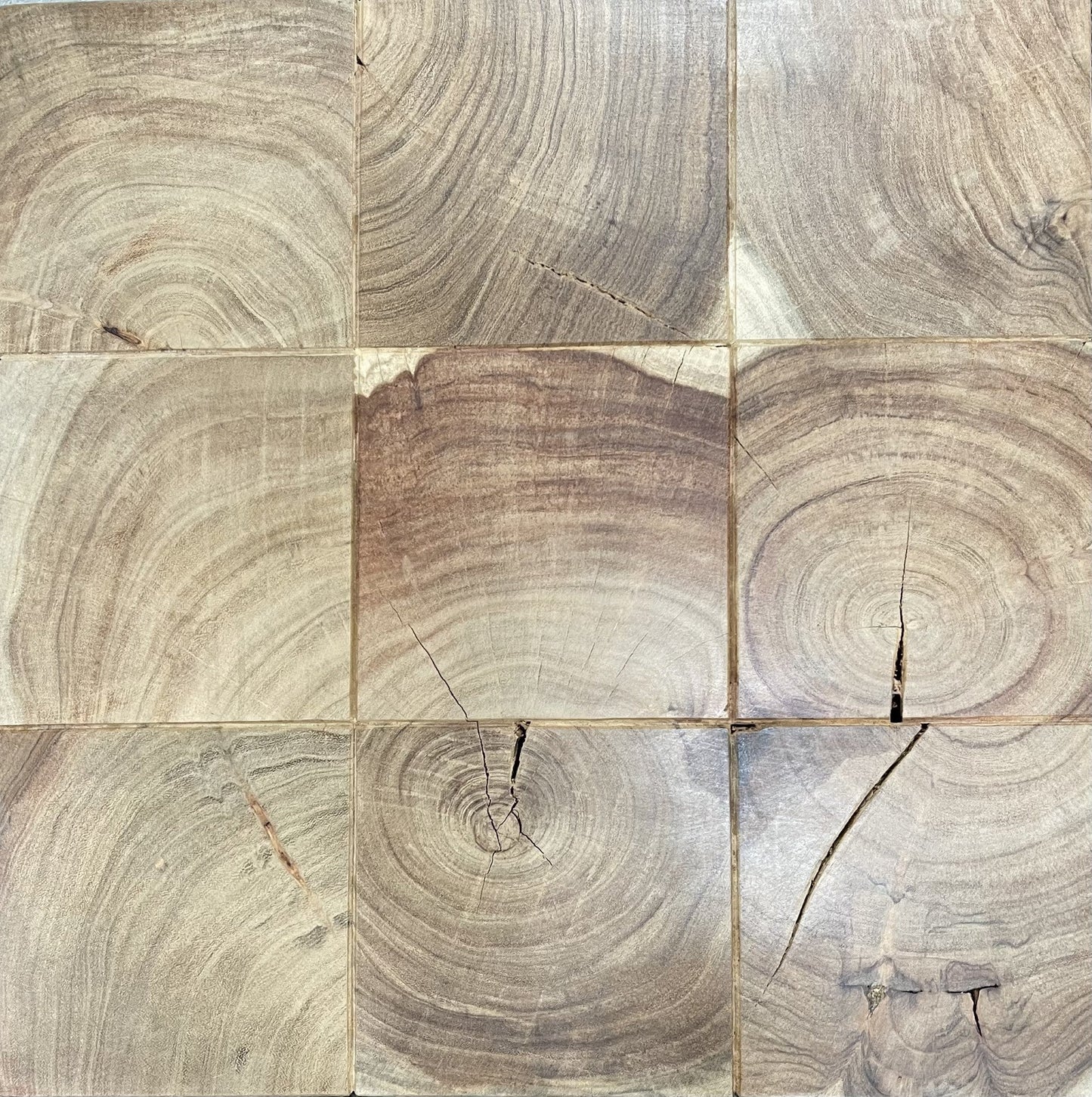 Table d'appoint carrée Drys en bois d'acacia massif (naturel/noir)